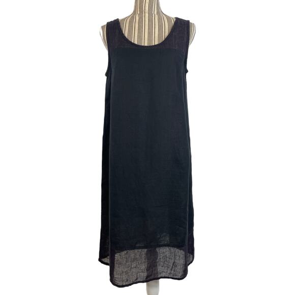 Flax Dresses & Skirts - Flax Black Sleeveless Linen Pullover Shift Dress Size Small